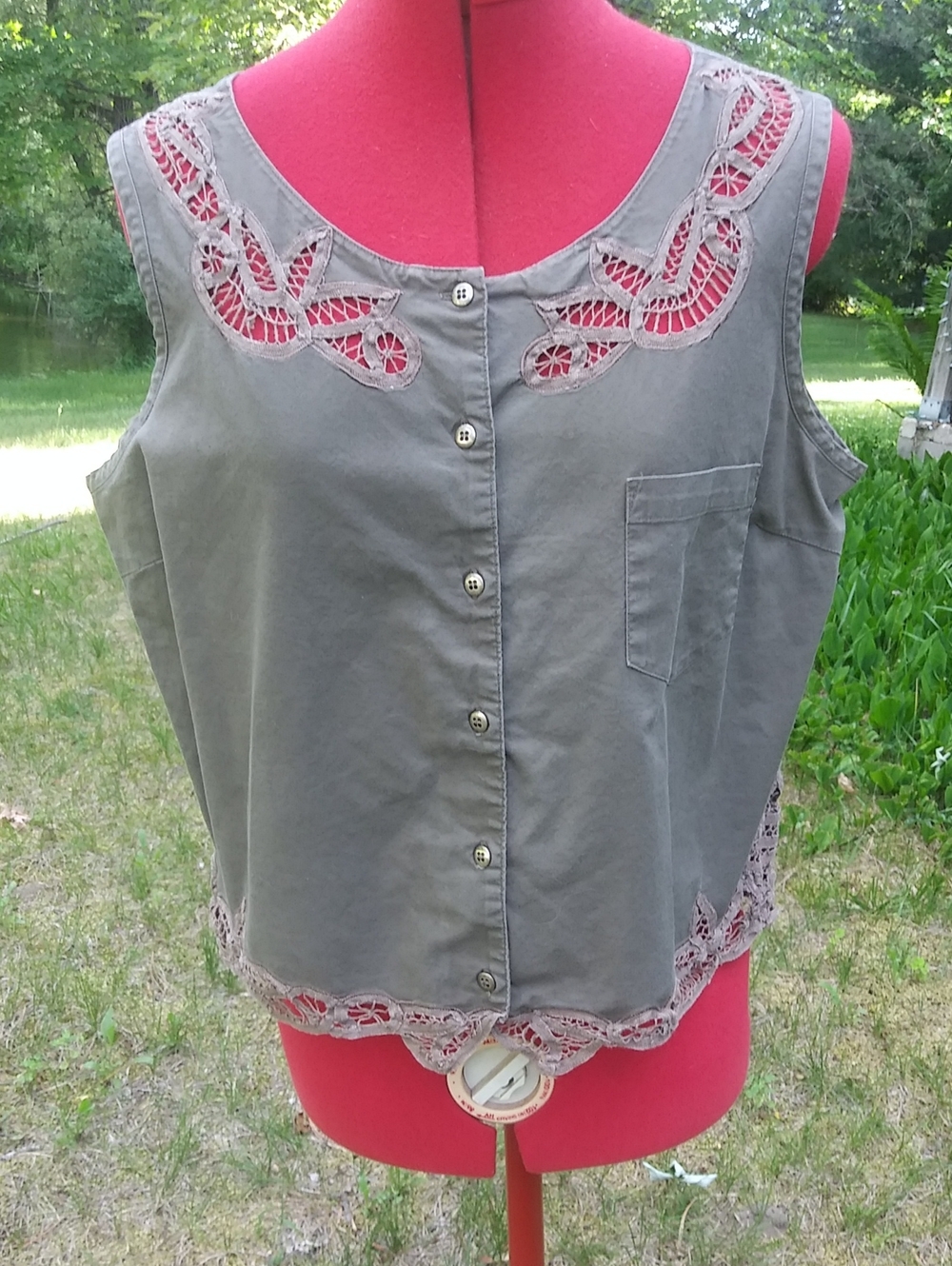 Together! Cotton Crochet Lace Sleeveless Top